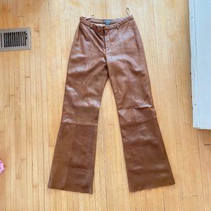 Banana Republic cognac brown 100% leather pants